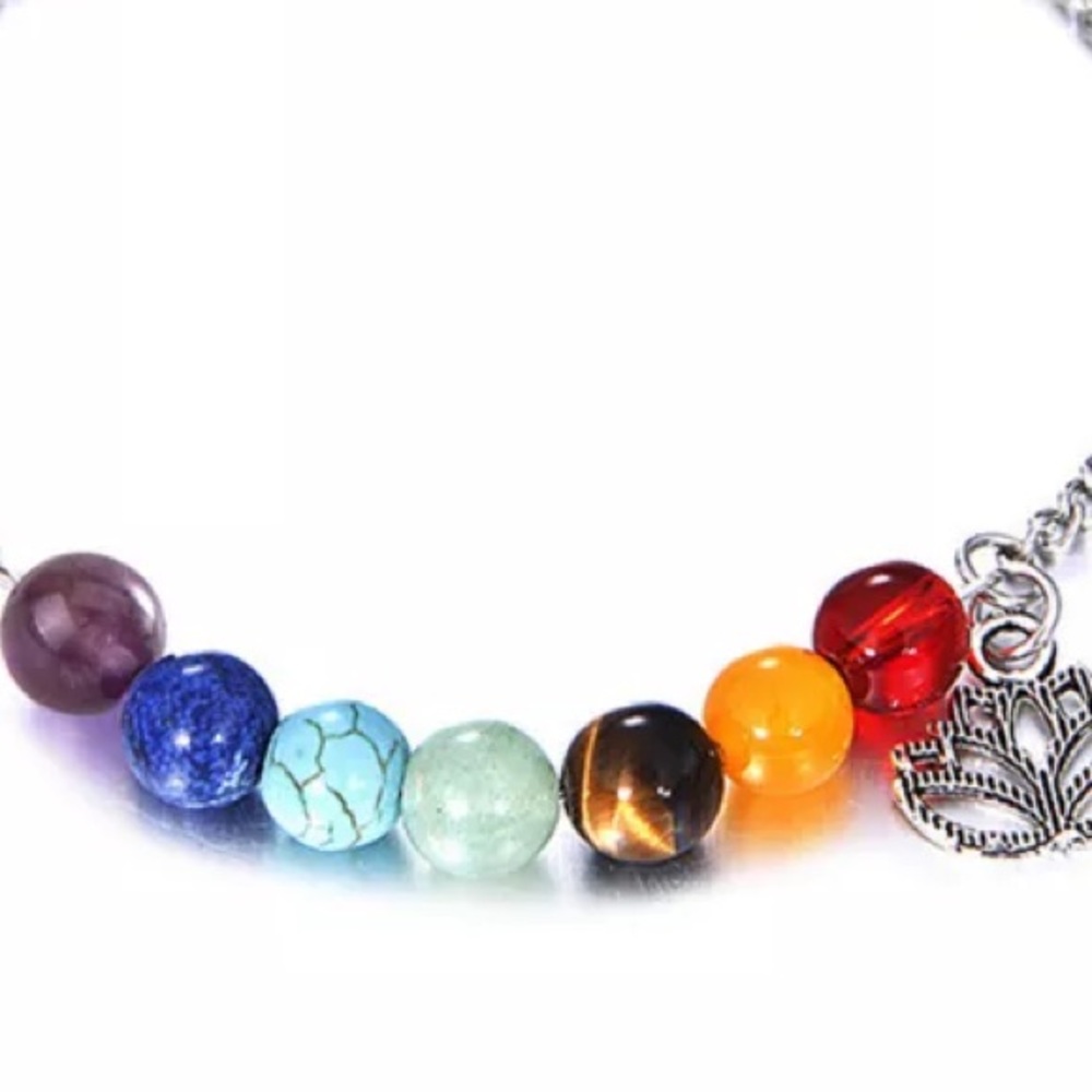 MORE COMING Chakra Healing Silver Anklet - Picture 3 of 6